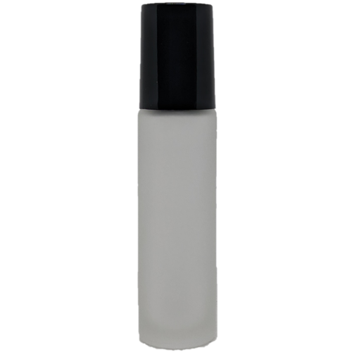 10ml Frosted White with Black Lid